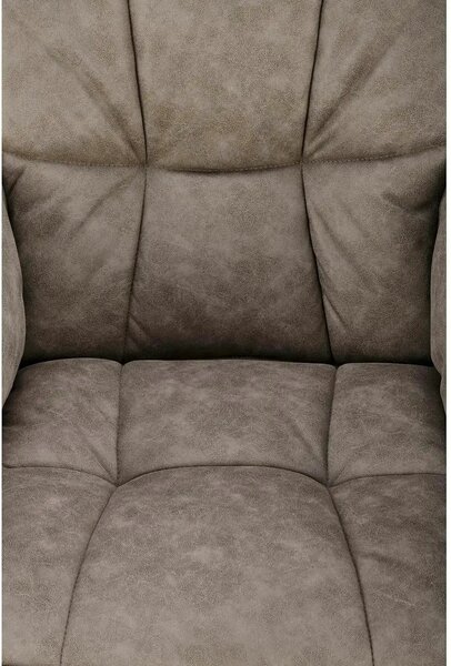 Scaun rotativ K523, gri/negru, stofa/piele ecologica, 61x61x85 cm