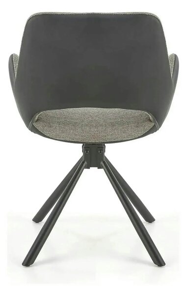Scaun rotativ K494, gri/negru, stofa/piele ecologica, 57X59X85 cm