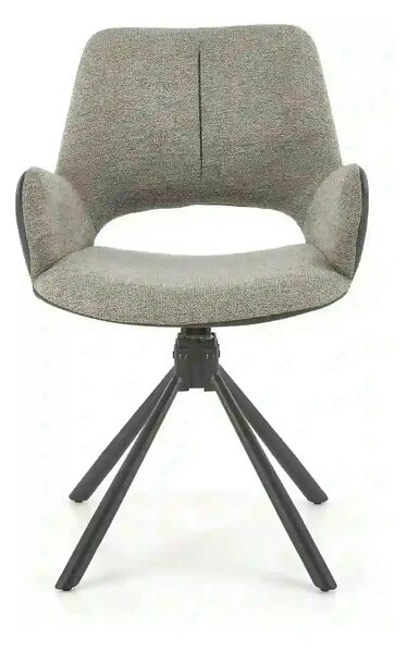 Scaun rotativ K494, gri/negru, stofa/piele ecologica, 57X59X85 cm