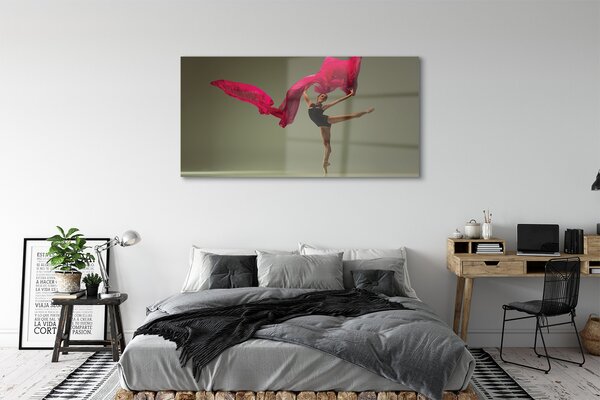 Tablouri pe sticlă Material roz Ballerina