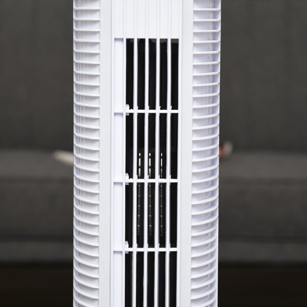 HOMCOM Ventilator tip Coloana Turn cu Telecomanda si Oscilatie, 3 Functii 3 Viteze, Timer 7.5 Ore, Ф20x78.5cm | Aosom Romania
