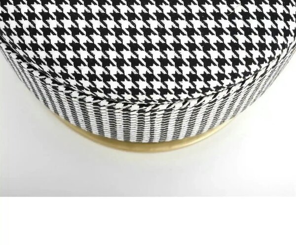 Bancheta HARMONY, negru/alb/auriu, stofa clasica/otel, 105x40x42 cm