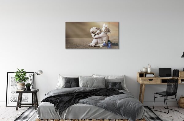 Tablouri pe sticlă Sleeping placi de flori înger