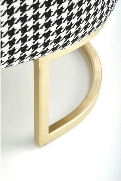 Bancheta HARMONY, negru/alb/auriu, stofa clasica/otel, 105x40x42 cm