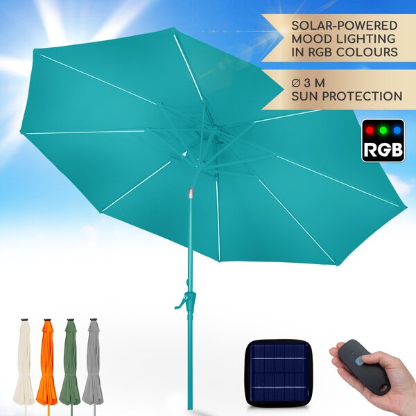 Blumfeldt Calais, umbrelă de soare, LED, cadru din aluminiu, husă din poliester, protecție UV 50