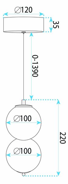 Lampă de plafon suspendată LED LHJ117-2CP aur periat
