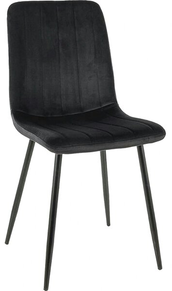 Scaun ALAN, negru, stofa catifelata/metal, 45x39x91 cm