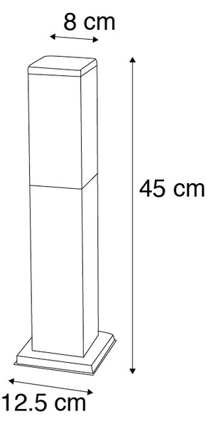Lampă modernă de exterior pentru stâlp gri închis cu opal 45 cm IP44 - Malios