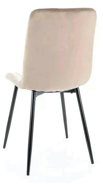 Scaun ALAN, bej/negru, stofa catifelata/metal, 45x39x91 cm