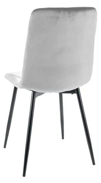 Scaun TOM, gri deschis/negru, stofa catifelata/metal, 45x39x91 cm