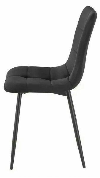 Scaun IVO, negru, stofa catifelata/metal, 45x39x91 cm