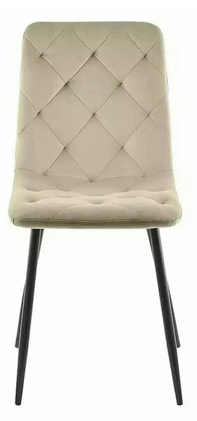 Scaun JERRY, bej/negru, stofa clasica/metal, 45x39x91 cm
