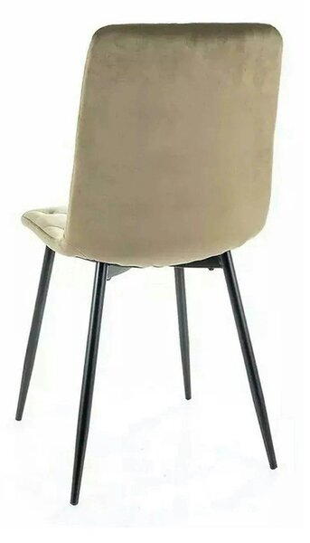 Scaun JERRY, bej/negru, stofa clasica/metal, 45x39x91 cm