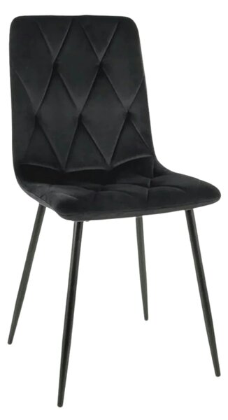 Scaun TOM, negru, stofa catifelata/metal, 45x39x91 cm