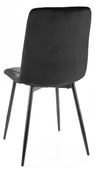 Scaun TOM, negru, stofa catifelata/metal, 45x39x91 cm