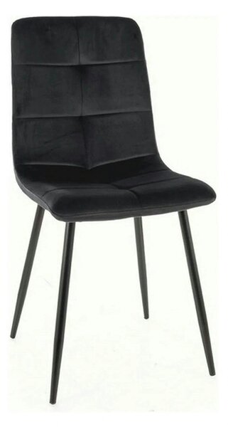 Scaun IVO, negru, stofa catifelata/metal, 45x39x91 cm