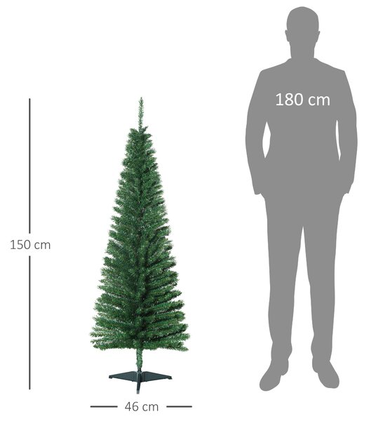 Brad de Craciun de 150cm Pin Artificial cu Ramuri 294 Baza Pliabila Detasabila, decoratiune de Craciun HOMCOM | Aosom RO