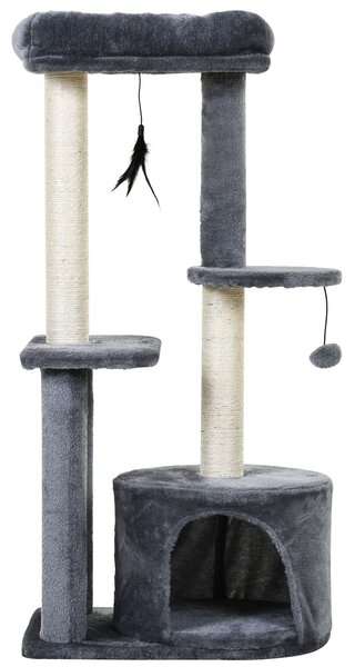 Ansamblu Multinivel PawHut pentru Pisici, Stâlpi de Zgâriat în Sisal, Material Ecologic, 147cm | Aosom Romania