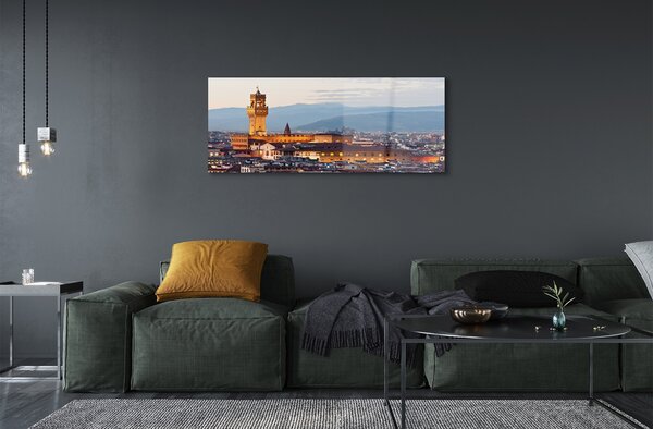 Tablouri pe sticlă Italia Castelul apus de soare panoramă