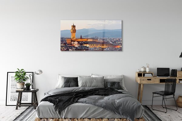 Tablouri pe sticlă Italia Castelul apus de soare panoramă