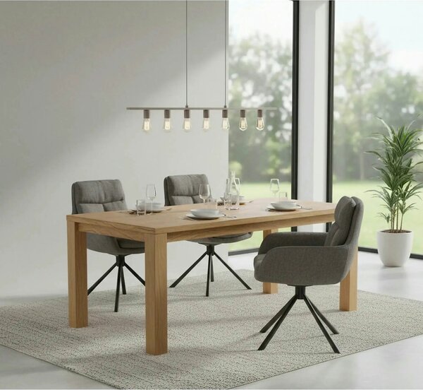 Scaun pentru living K495, gri/negru, stofa clasica/metal, rotativ, 60x