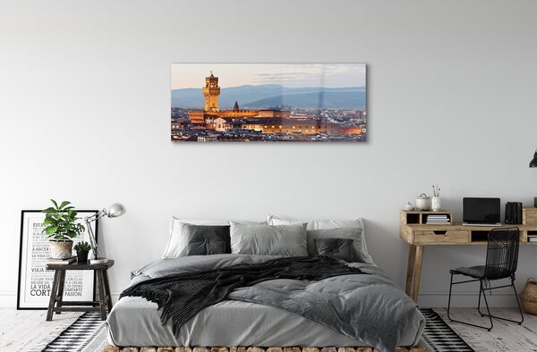 Tablouri pe sticlă Italia Castelul apus de soare panoramă
