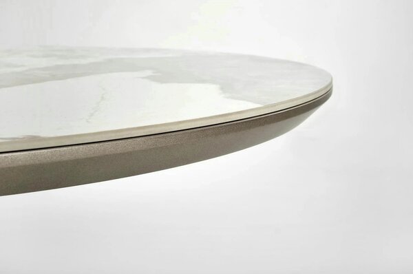 Masa moderna extensibila ROBINSON, bej/cappuccino, ceramica, 160/200x9