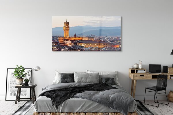 Tablouri pe sticlă Italia Castelul apus de soare panoramă