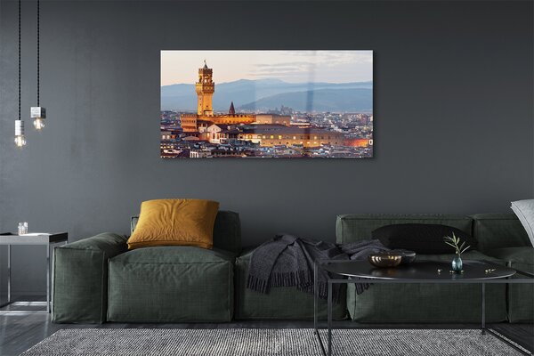 Tablouri pe sticlă Italia Castelul apus de soare panoramă