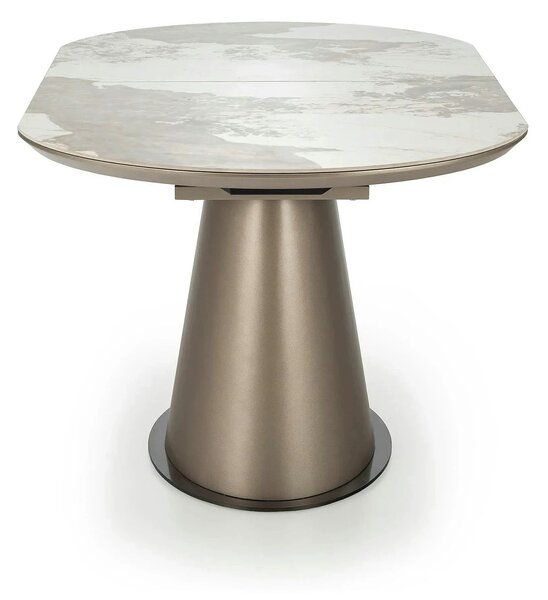 Masa moderna extensibila ROBINSON, bej/cappuccino, ceramica, 160/200x9