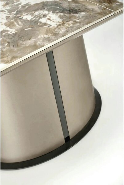 Masa moderna extensibila ROBINSON, bej/cappuccino, ceramica, 160/200x9