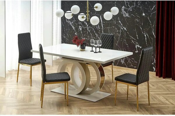Masa alba dining GALARDO, extensibila, 160/200x90x77 cm