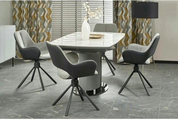 Masa extensibila DANCAN, alb/gri, 160-220x90x76 cm