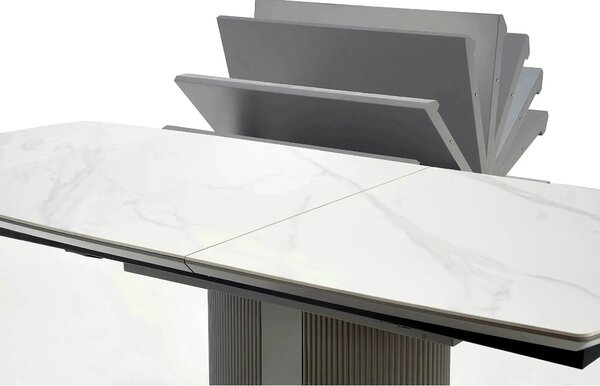 Masa extensibila DANCAN, alb/gri, 160-220x90x76 cm