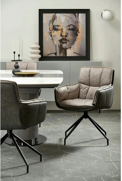 Masa extensibila DANCAN, alb/gri, 160-220x90x76 cm