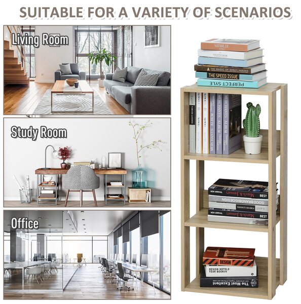 Biblioteca din lemn cu 3 rafturi, 40x29.2x87.9cm HOMCOM | Aosom RO