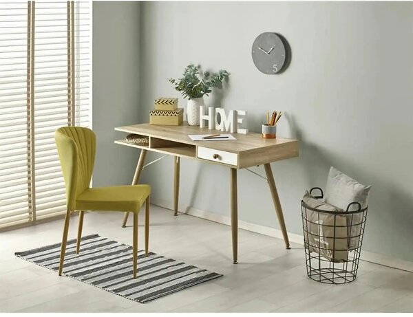 Birou B34, stejar sonoma/alb, 120x60x75 cm