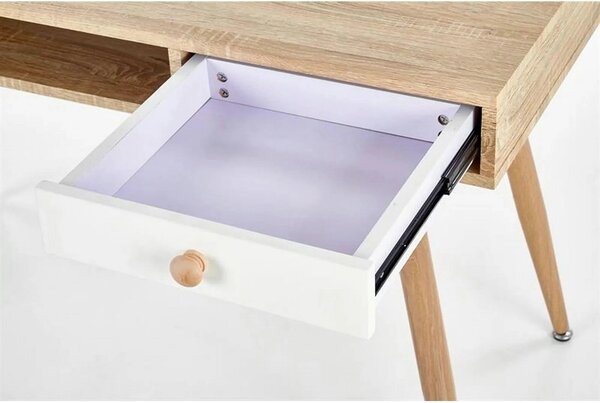 Birou B34, stejar sonoma/alb, 120x60x75 cm