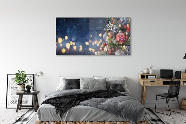 Tablouri pe sticlă Crăciun decorare copac zăpadă