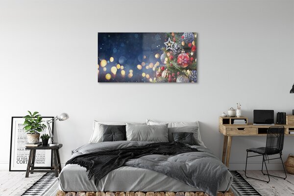 Tablouri pe sticlă Crăciun decorare copac zăpadă