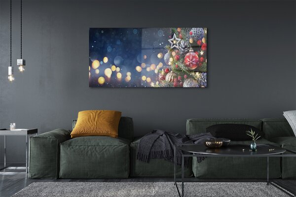 Tablouri pe sticlă Crăciun decorare copac zăpadă