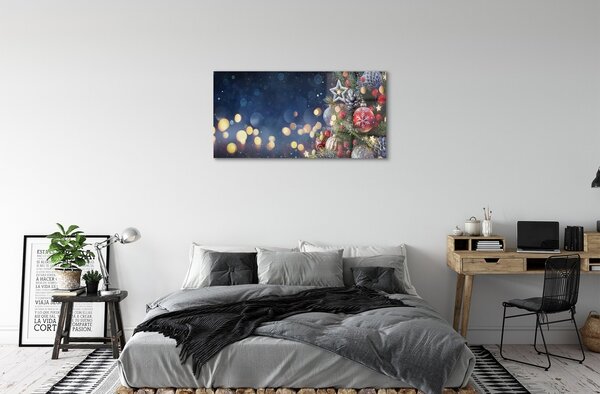 Tablouri pe sticlă Crăciun decorare copac zăpadă