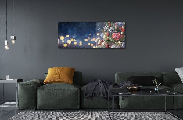 Tablouri pe sticlă Crăciun decorare copac zăpadă