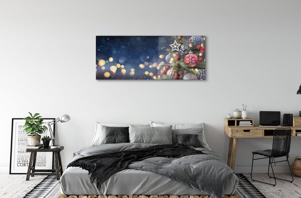 Tablouri pe sticlă Crăciun decorare copac zăpadă
