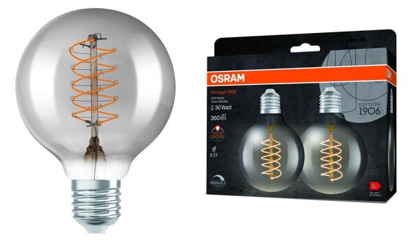 Set de 2 becuri LED dimabile cu filament vintage E27/7,8W/230V 1800K - Osram