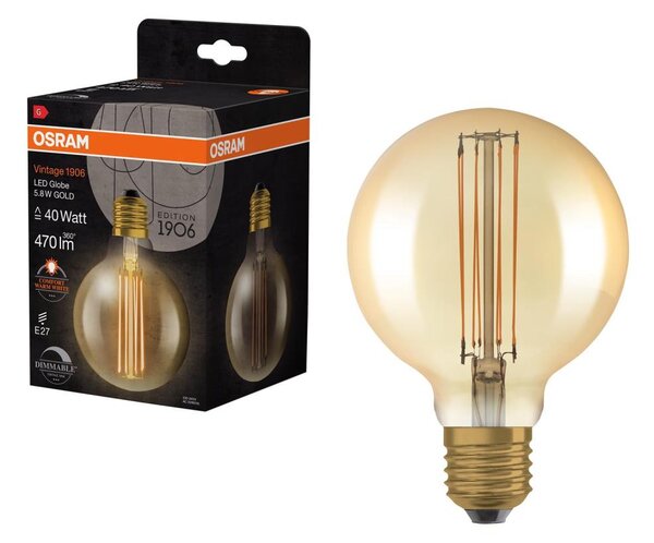 Bec LED dimabil VINTAGE FILAMENT E27/5,8W/230V 2200K - Osram