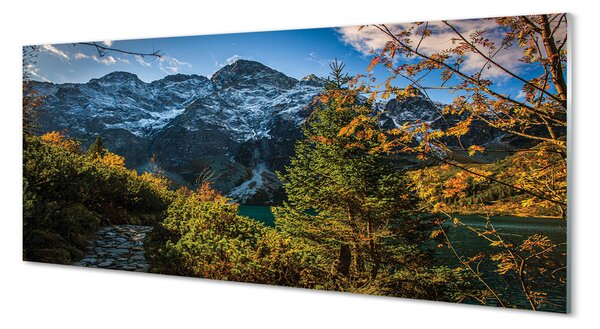 Tablouri pe sticlă lac de munte