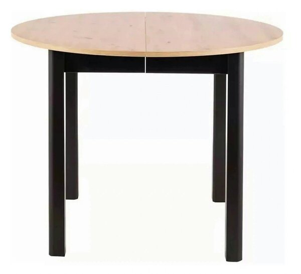 Masa extensibila DANTE, stejar artisan/negru mat, PAL laminat, 102/142