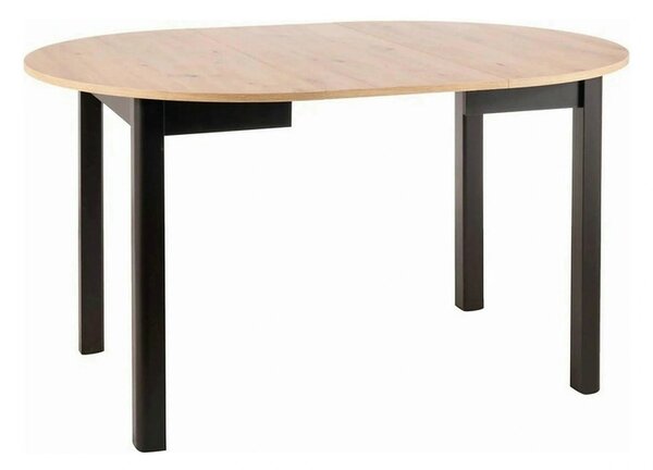 Masa extensibila DANTE, stejar artisan/negru mat, PAL laminat, 102/142