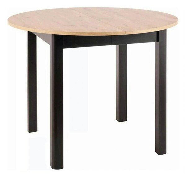 Masa extensibila DANTE, stejar artisan/negru mat, PAL laminat, 102/142